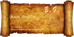 Bach Irén névjegykártya