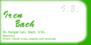 iren bach business card